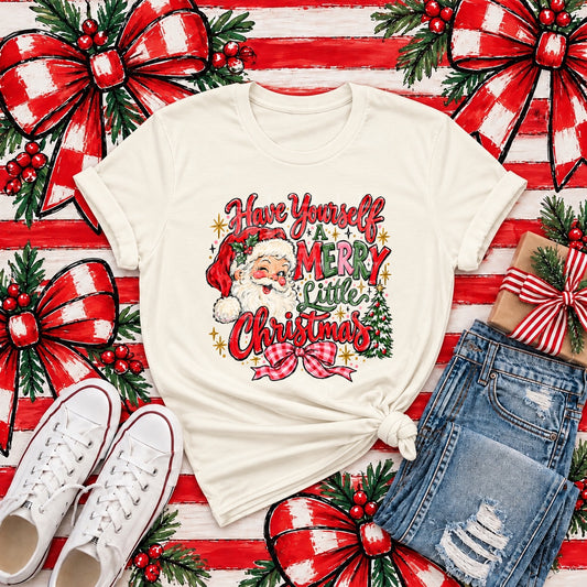 Have Yourself a Merry Little Christmas Tee mockup