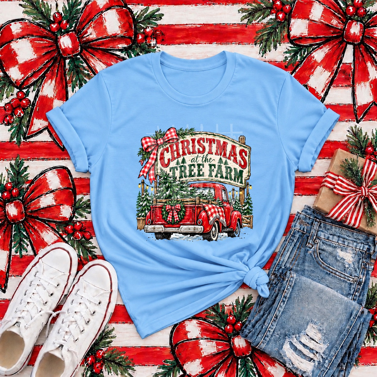 Christmas at the Tree Farm Graphic Tee mockup