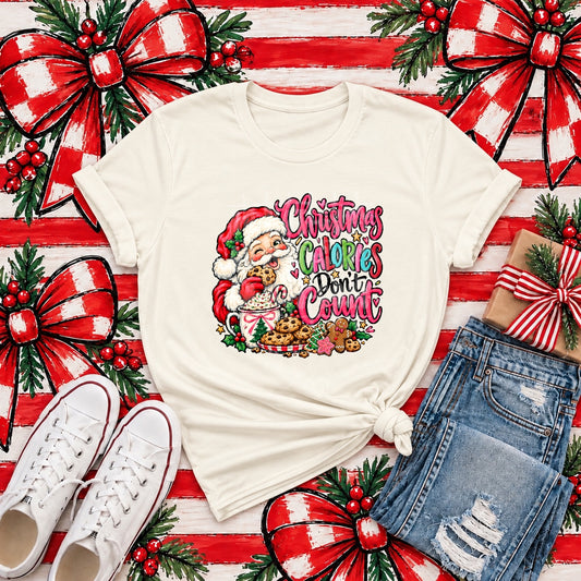 Christmas Calories Don't Count Graphic Tee product mockup