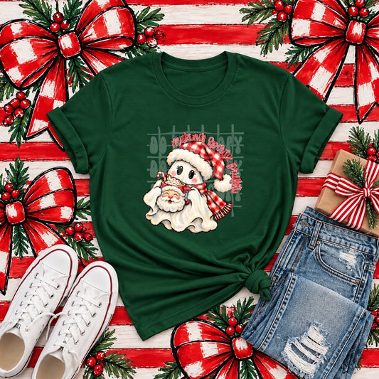 Making Spirits Bright Ghost Christmas Tee mockup
