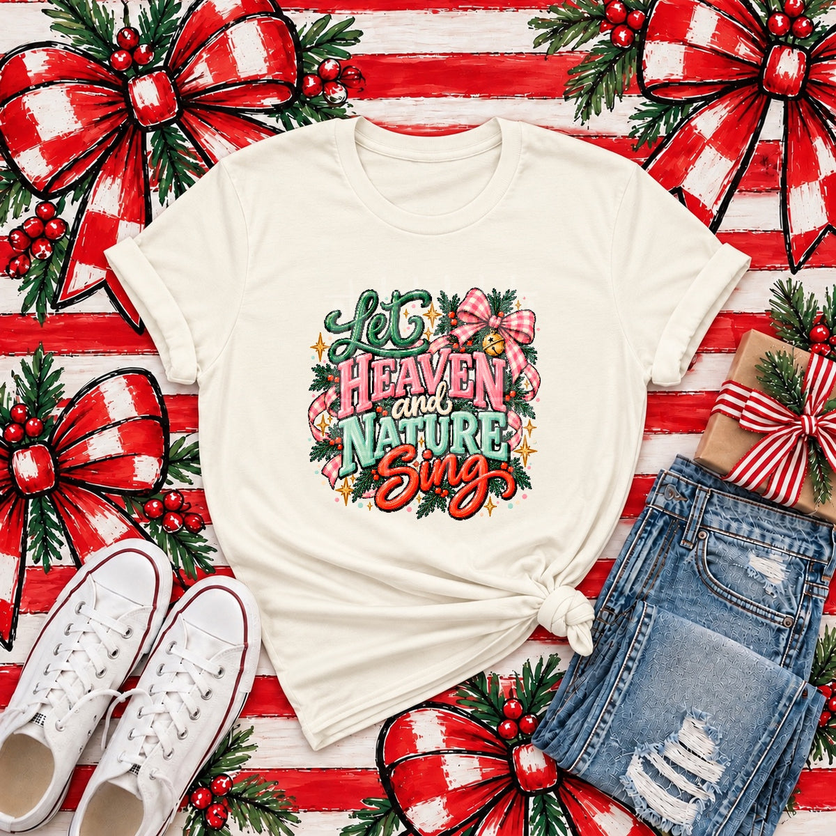 Let Heaven and Nature Sing Graphic Tee mockup