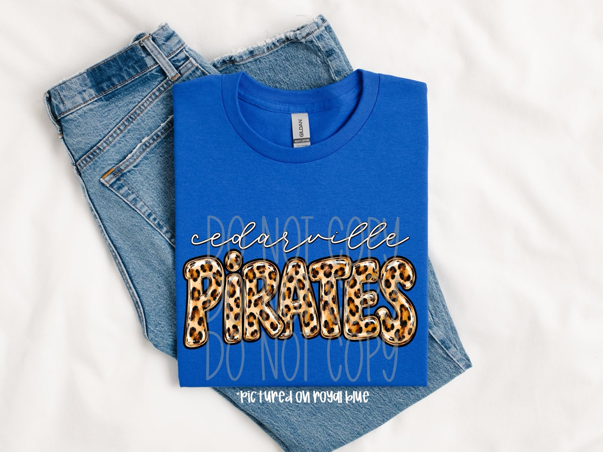 Gans Grizzlies leopard print lettering graphic tee