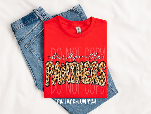 Northside Grizzlies leopard print lettering graphic tee