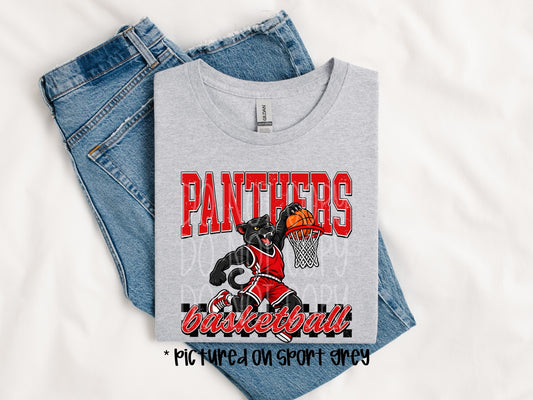 Clarksville Panthers basketball mascot dunk tee mockup