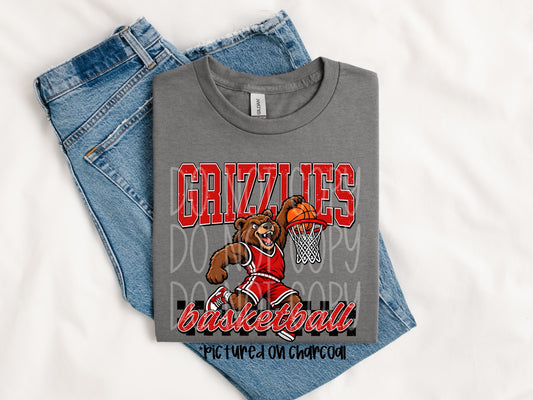 Northside Grizzlies basketball mascot dunk tee mockup