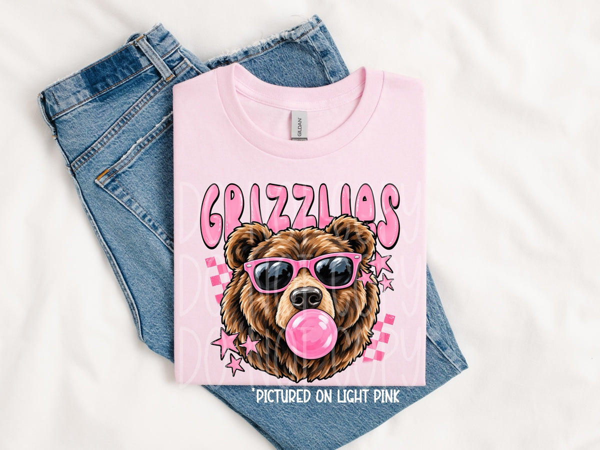 Grizzlies Pink Shades Bubblegum Graphic Tee mockup