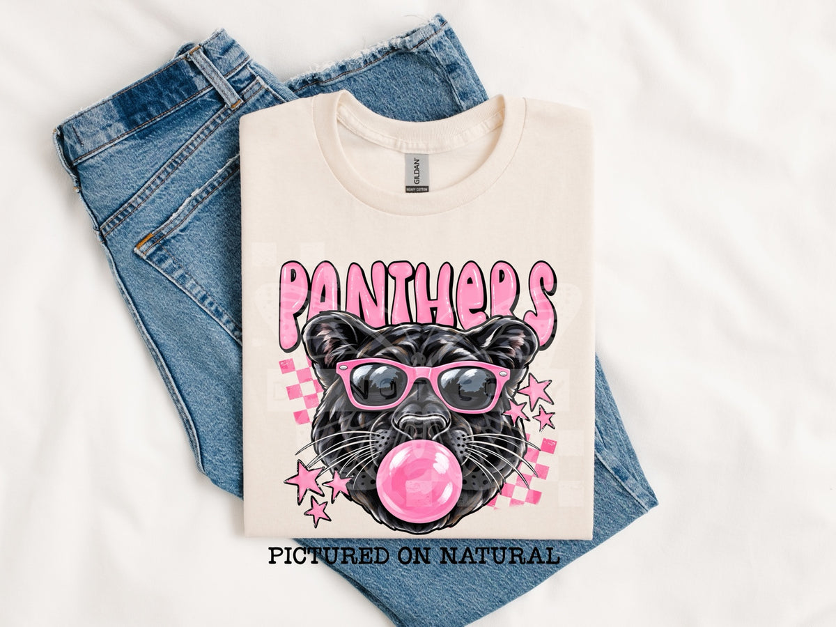 Clarksville Panthers Pink Shades Bubblegum Graphic Tee mockup