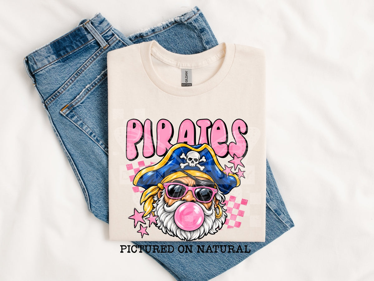 Cedarville Pirates Pink Shades Bubblegum Graphic Tee mockup