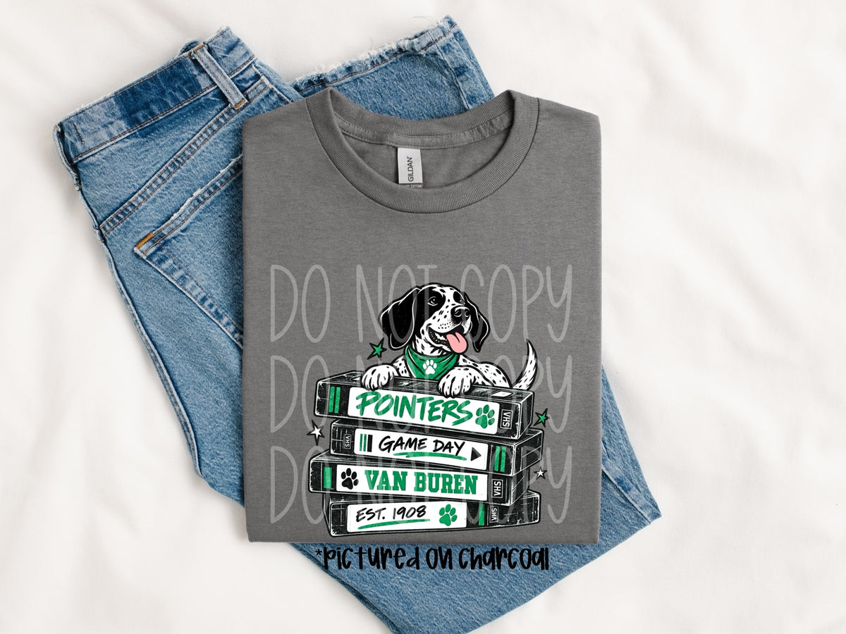 Van Buren Pointers VHS Game Day spirit wear mockup