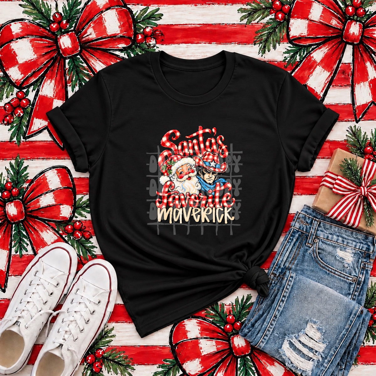 Santa's Favorite Mavericks T-shirt mockup